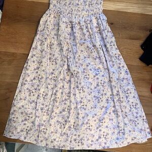 Floral Cream and Purple Women's Skirt